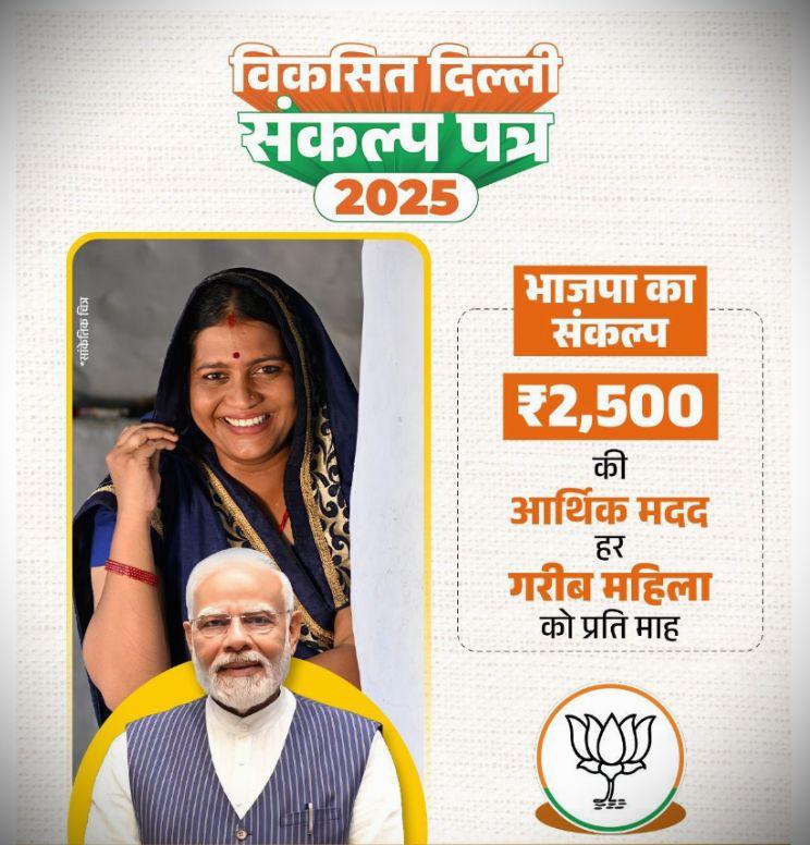 bjp 2500 scheme delhi