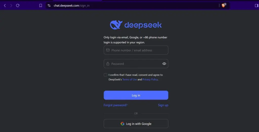 ai deepseek account create